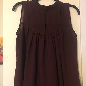 Burgundy Chiffon Blouse